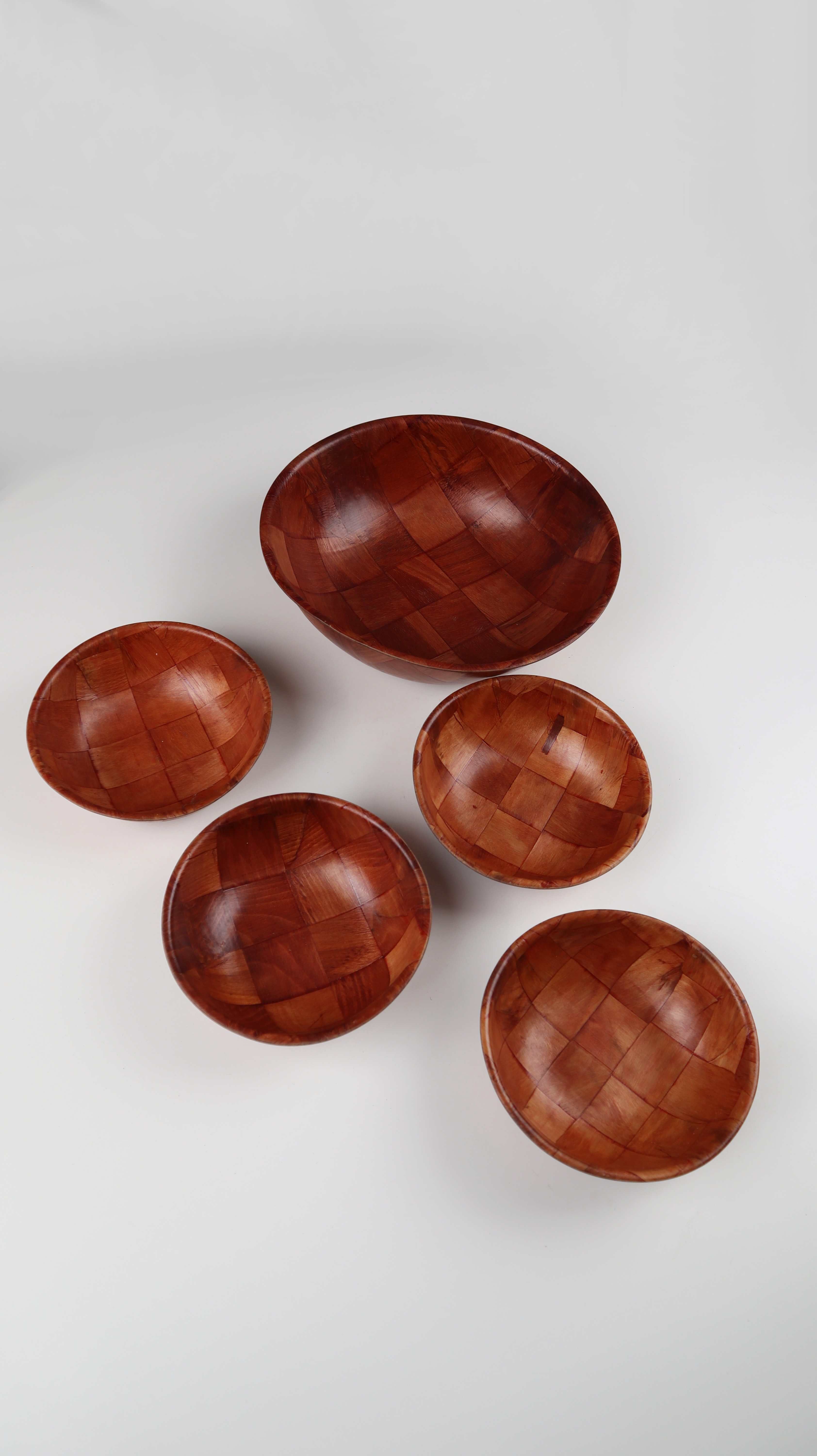 Schalen braun Holzschalen Set 5 Stück rund