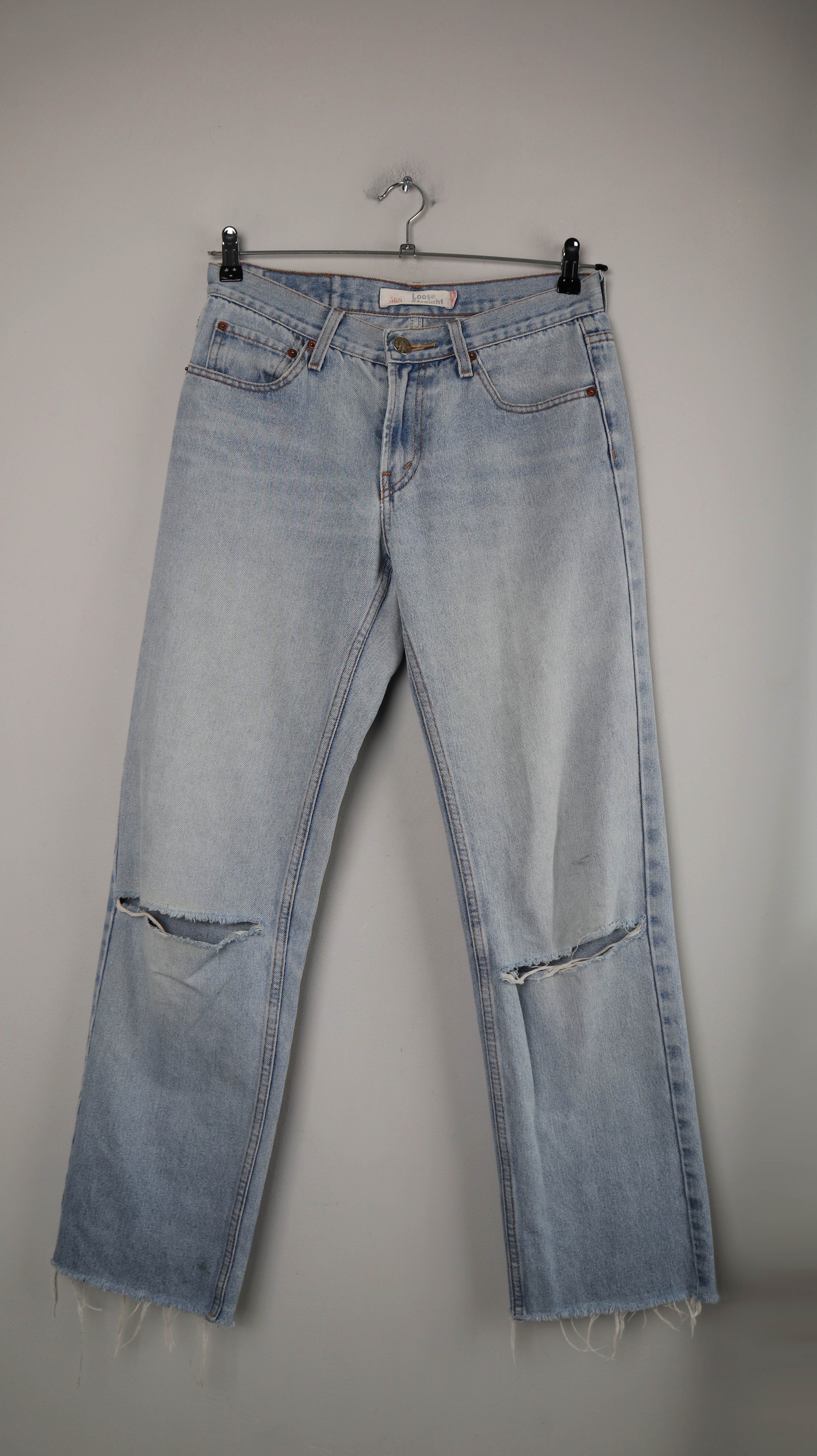 Levis Loose Straight 569 Jeans Hose ripped denim blau Hellblau