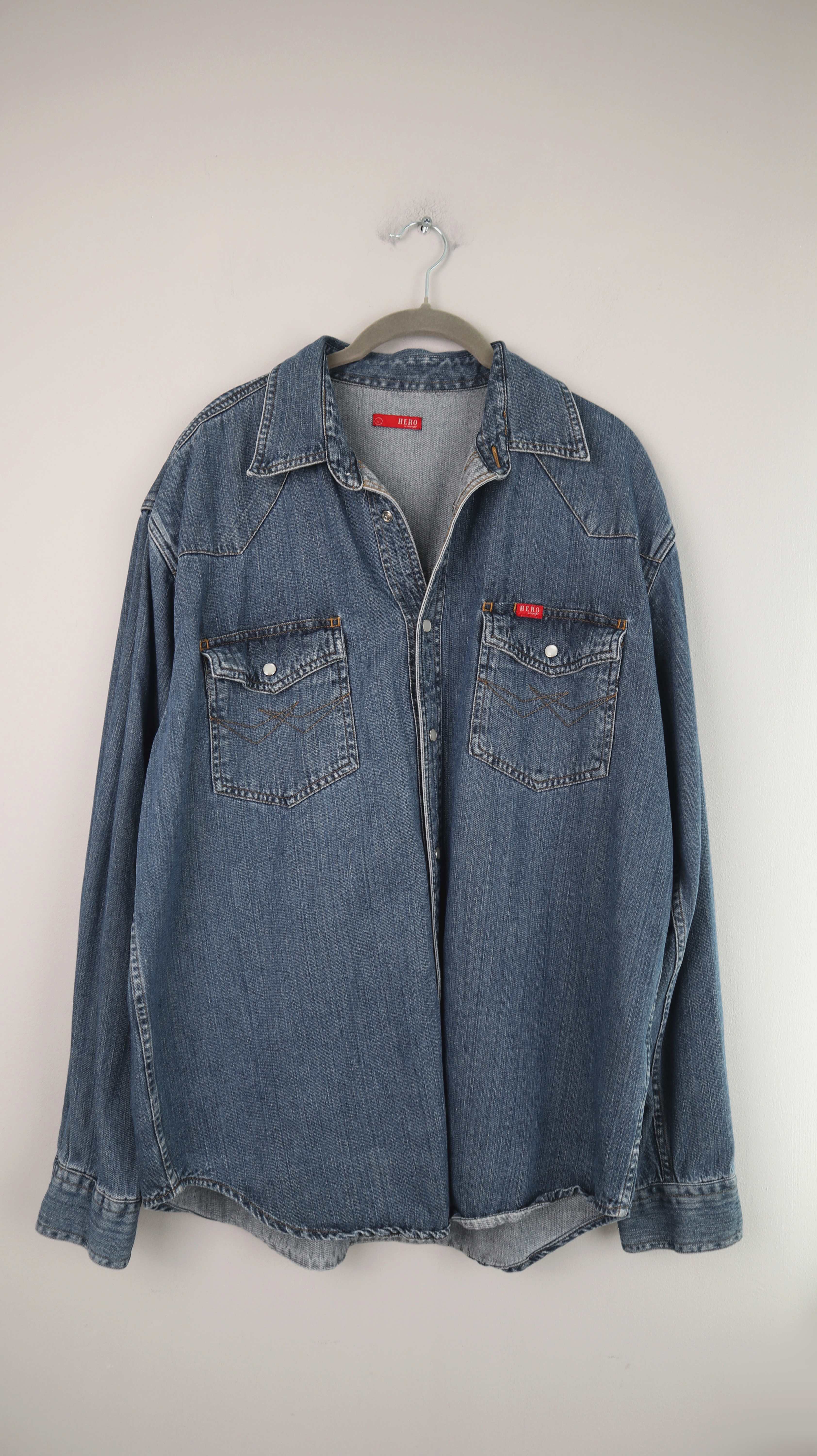 Hero by Wrangler true Vintage Jeanshemd Hemd Blau denim L dunkelblau
