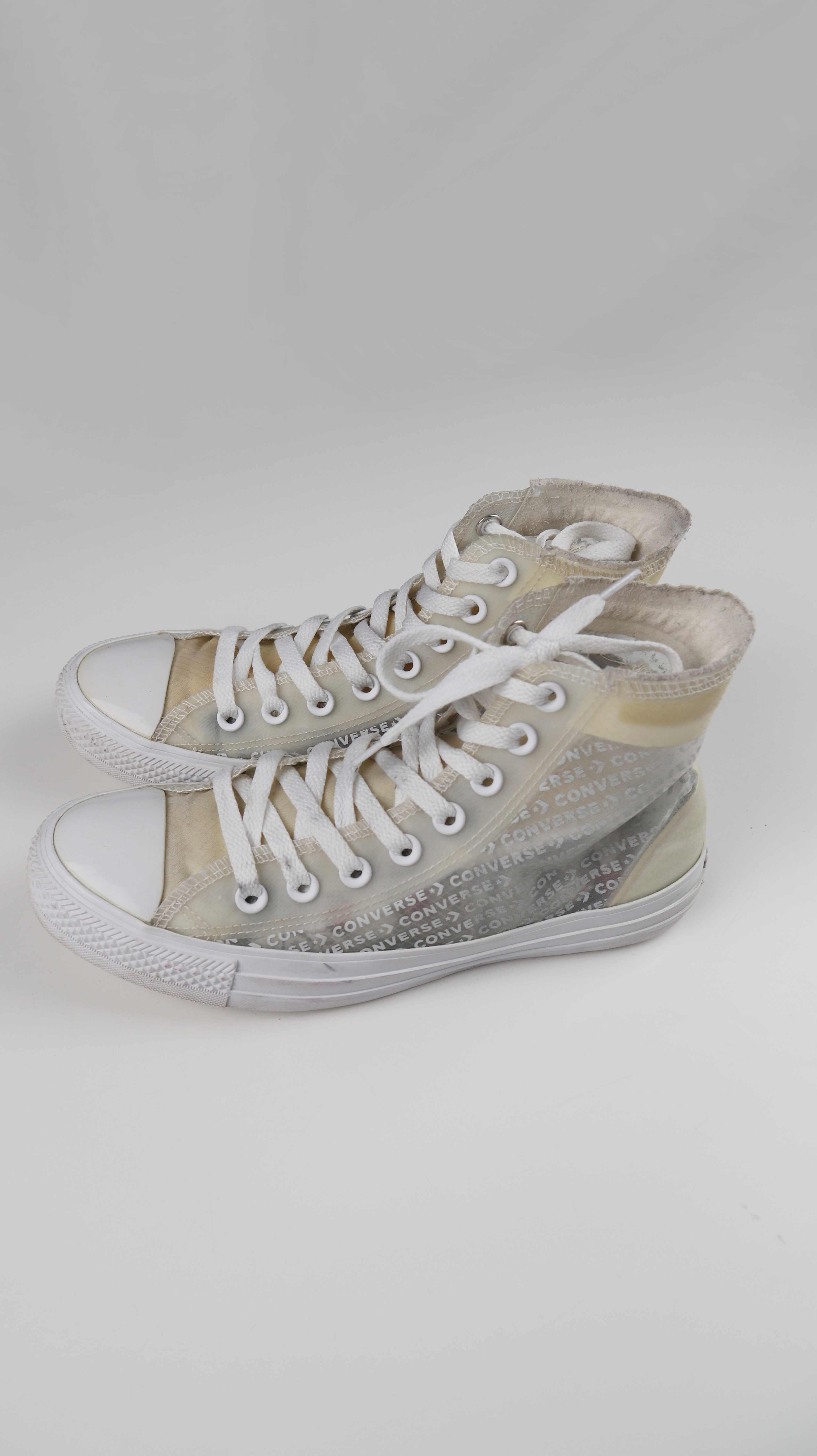 Chucks All Star Sneaker 39,5 weiß transparent Creme Schnürer