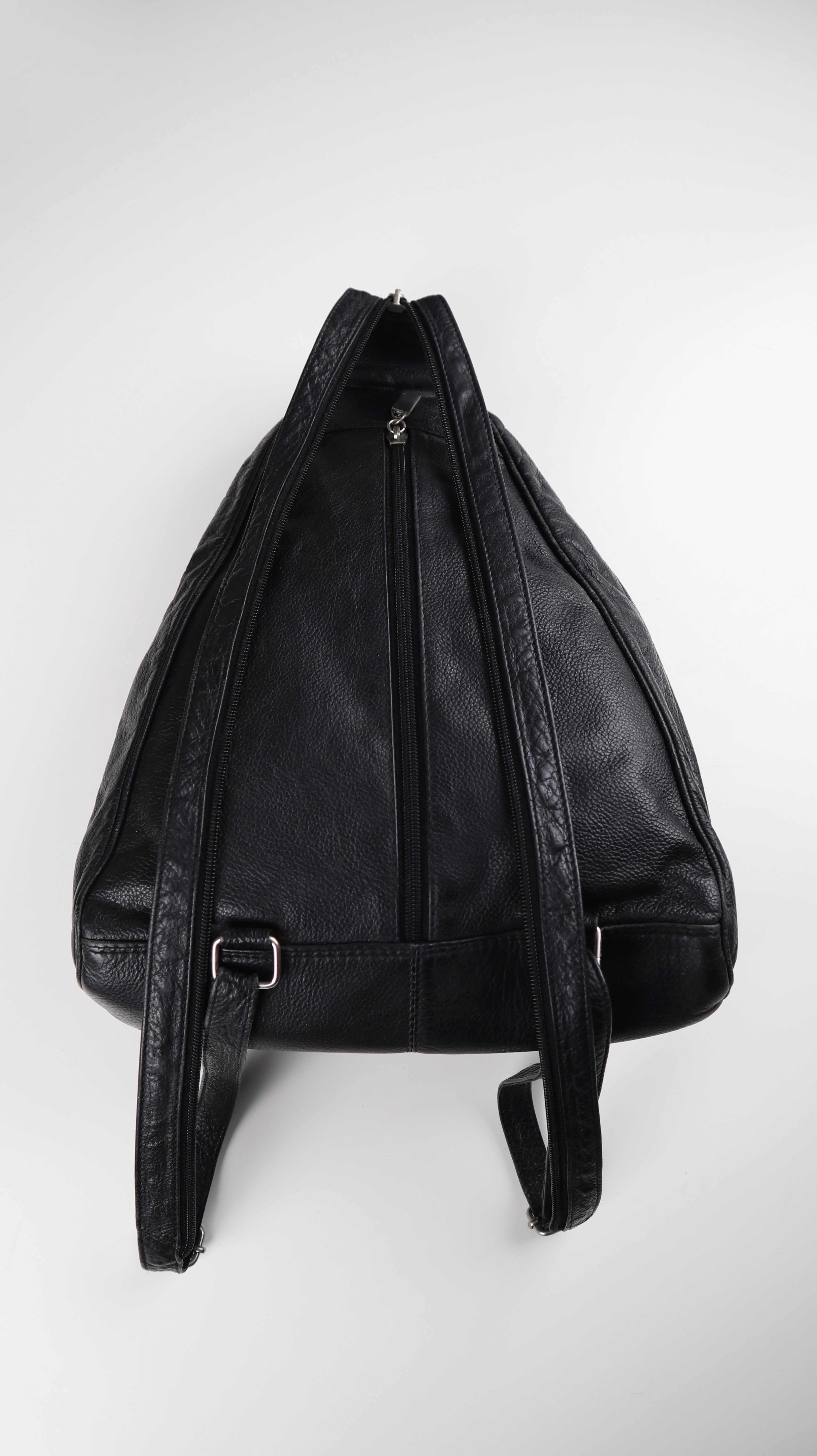 Lederrucksack schwarz Tasche Schultertasche made in Italy