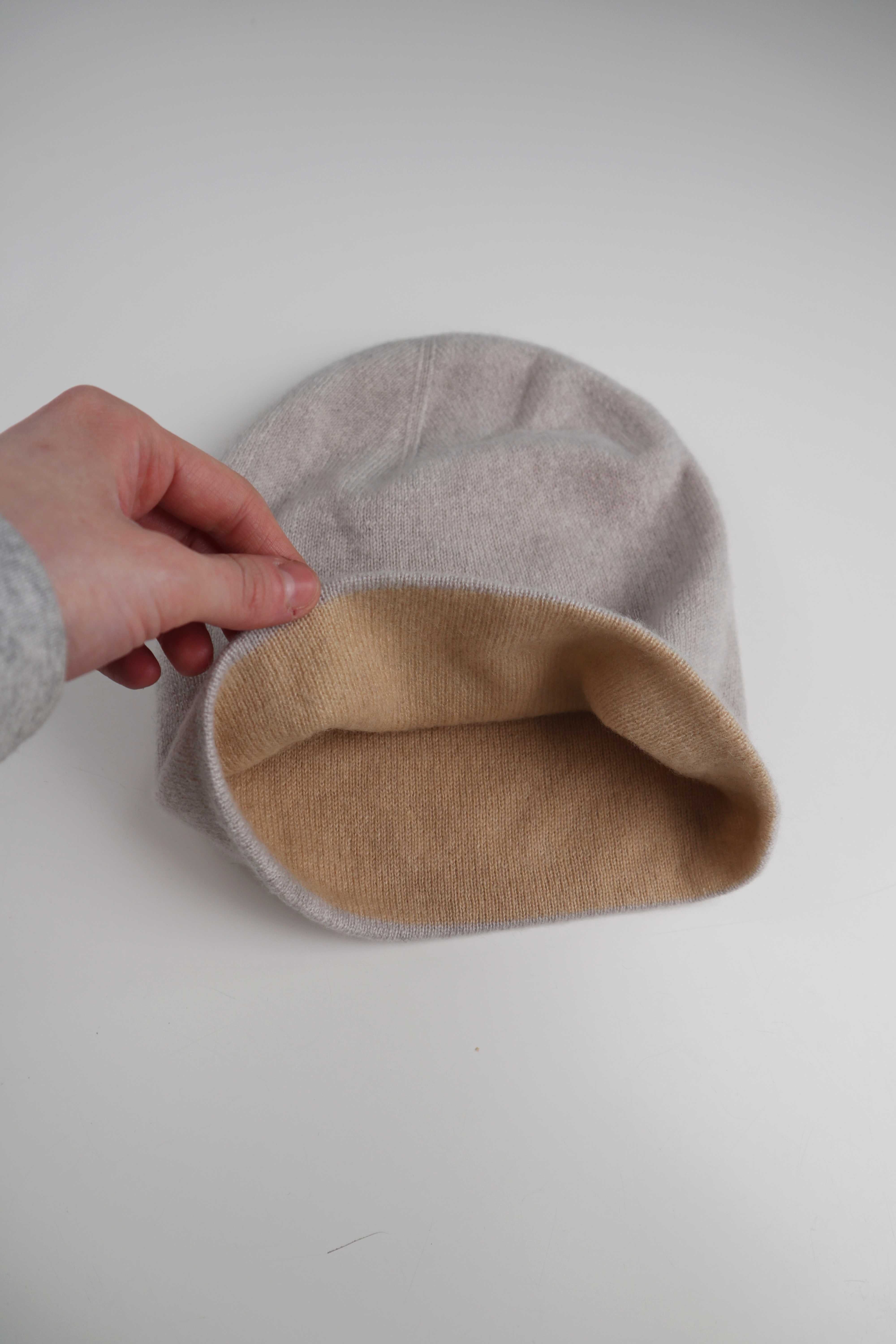 Mütze Wolle Cashmere Creme Beige Beanie