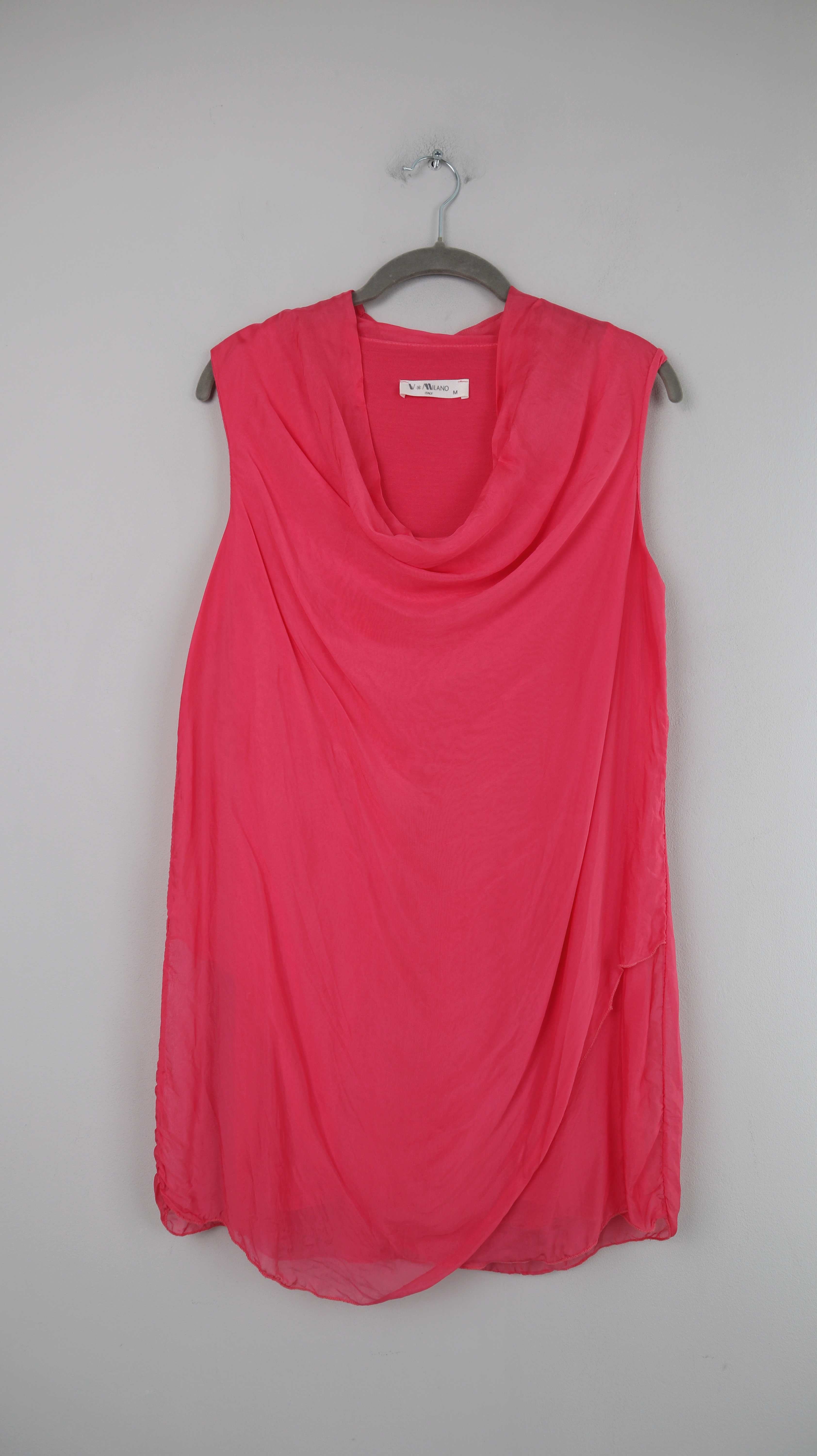 Milano Italy Bluse Pink 38 M Fuchsia Seide Seidenbluse Top Shirt Oberteil