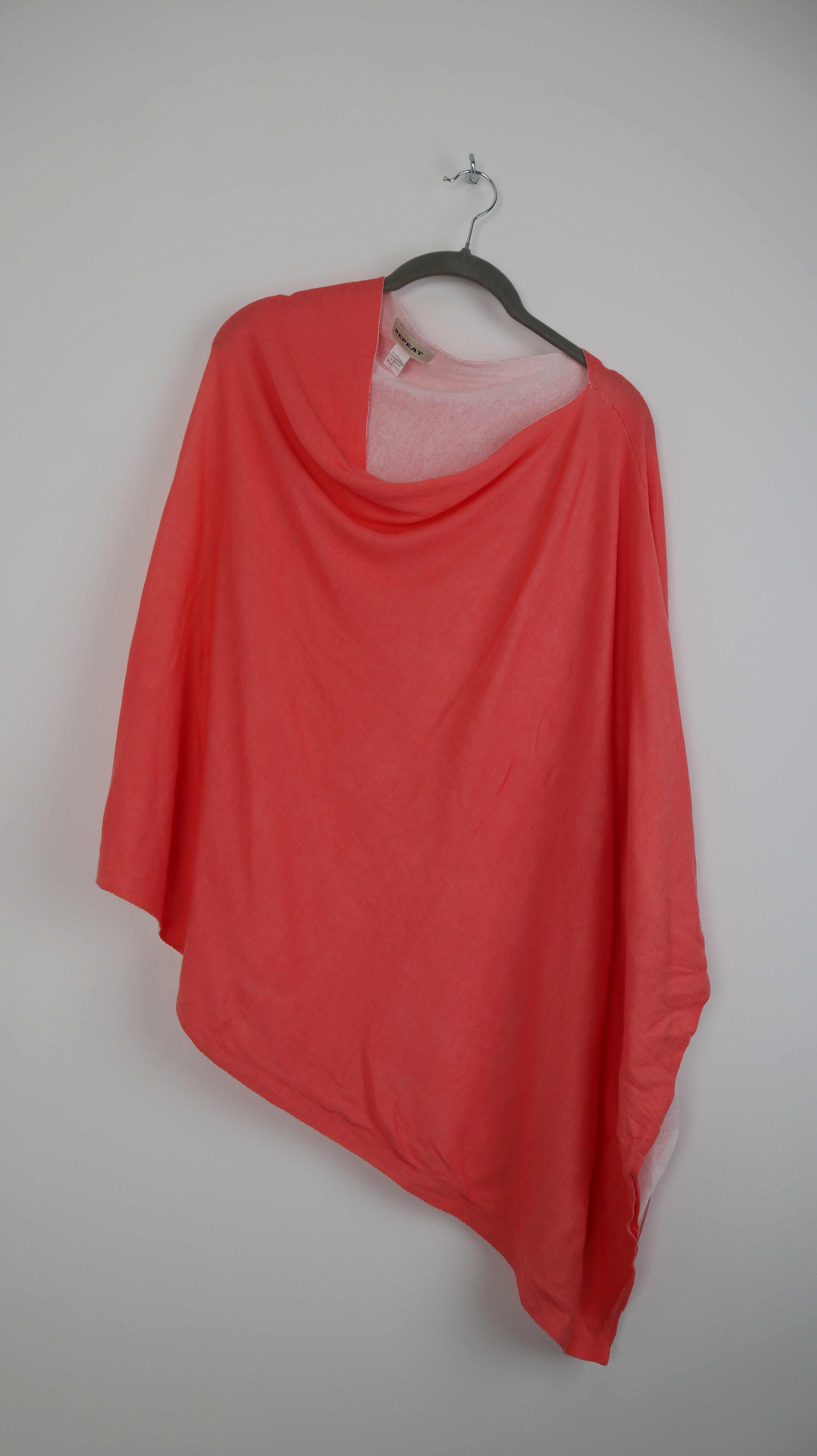 Repeat Poncho Koralle Stoffponcho Cape Rot