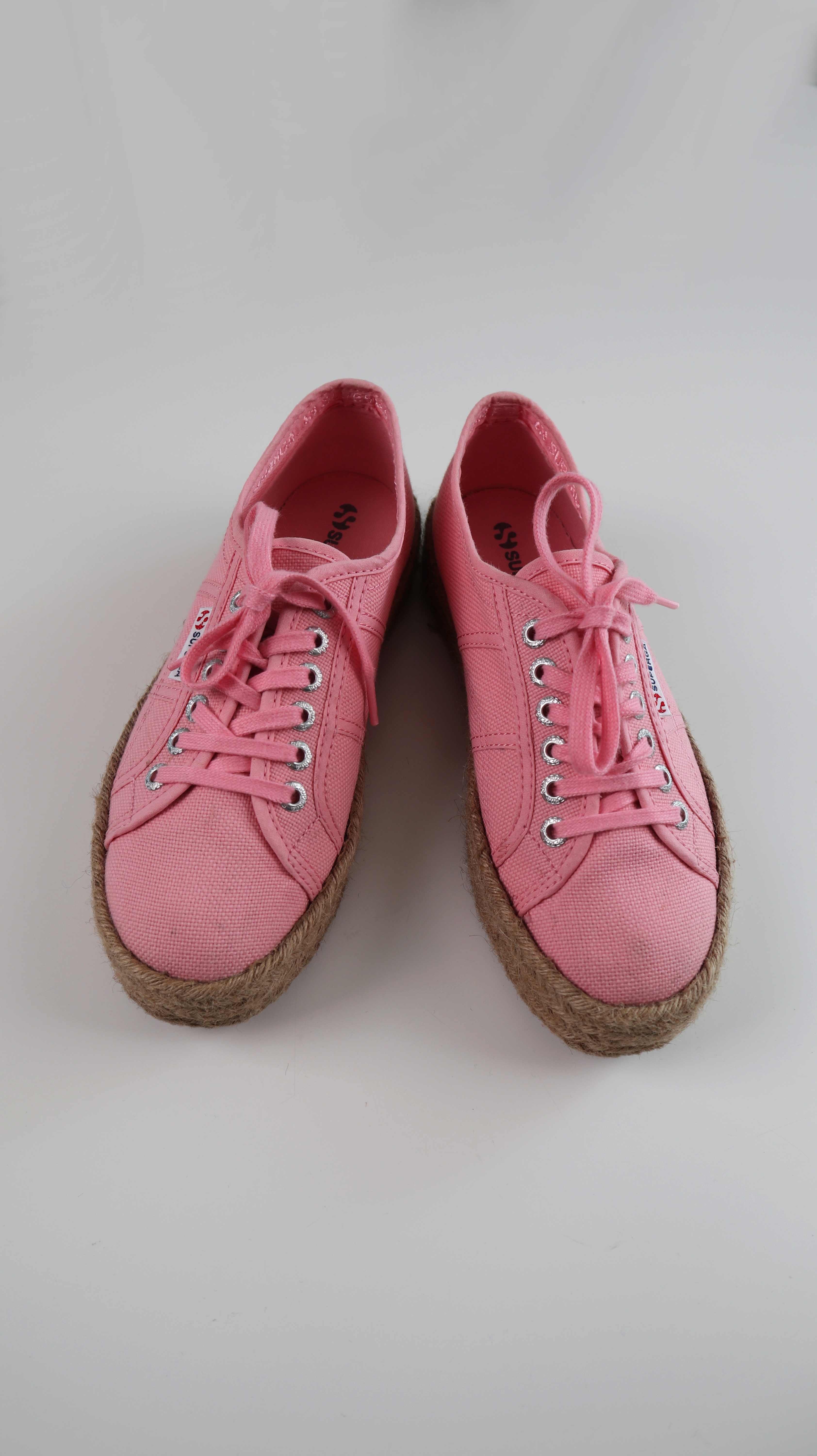 Superga 39 Rosa Pink Sneaker Espandrilles Cotrope Flatform Hanf