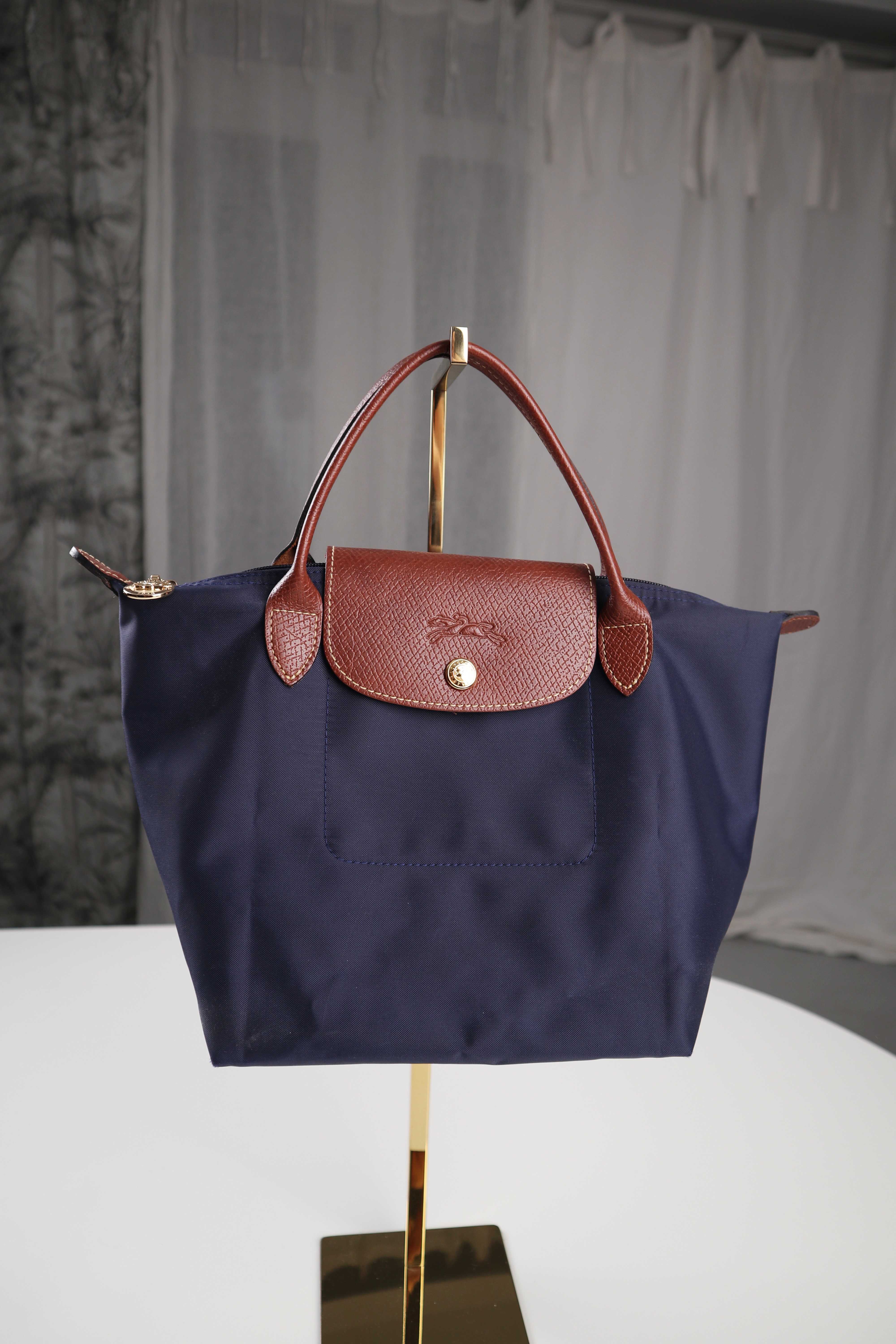 Longchamp Tasche klein Le Pliage S Dunkelblau Marineblau kurze Henkel