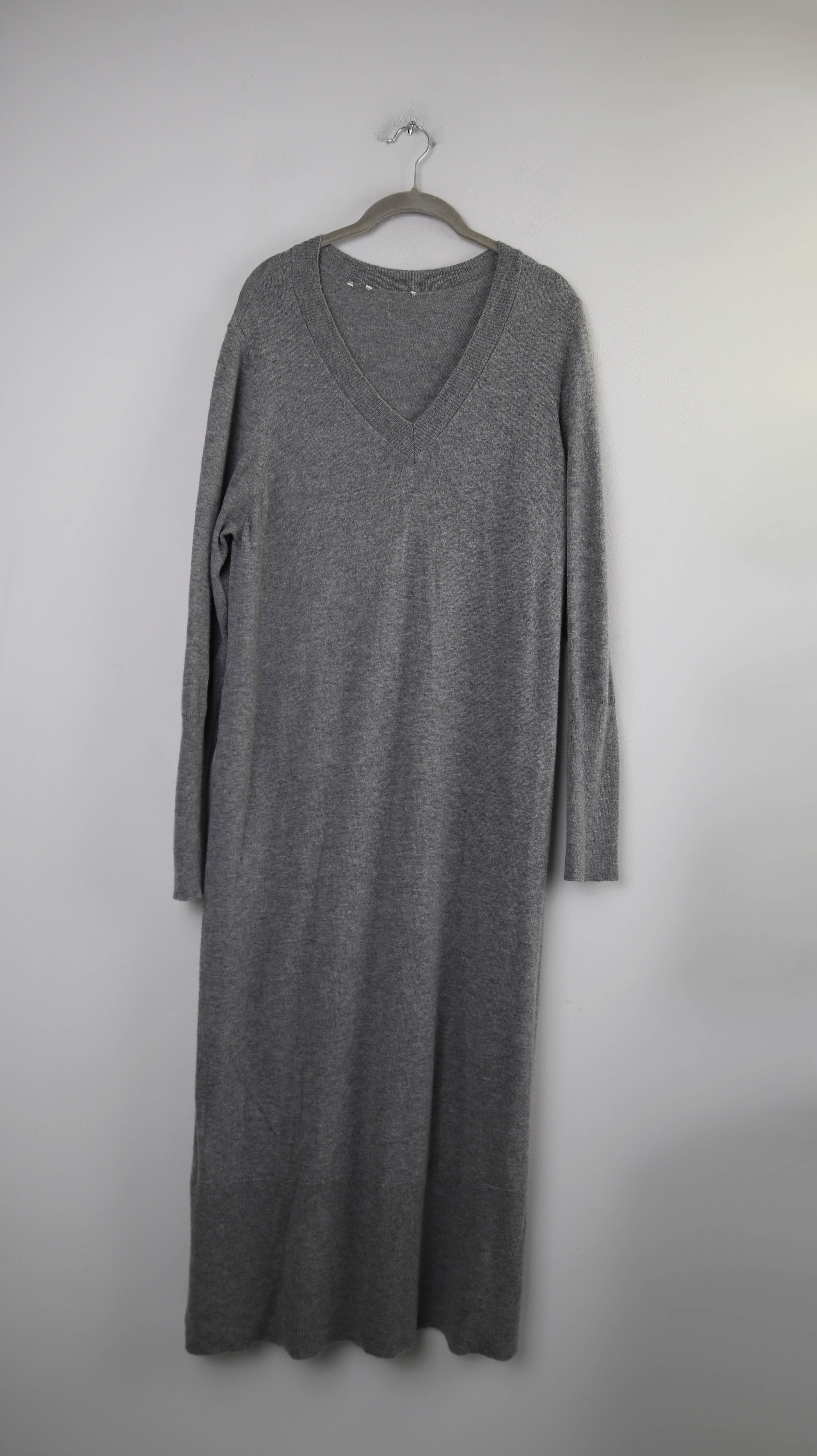 Maerz München Kleid Grau Maxi 40 L lang Shirt Oberteil Maxikleid