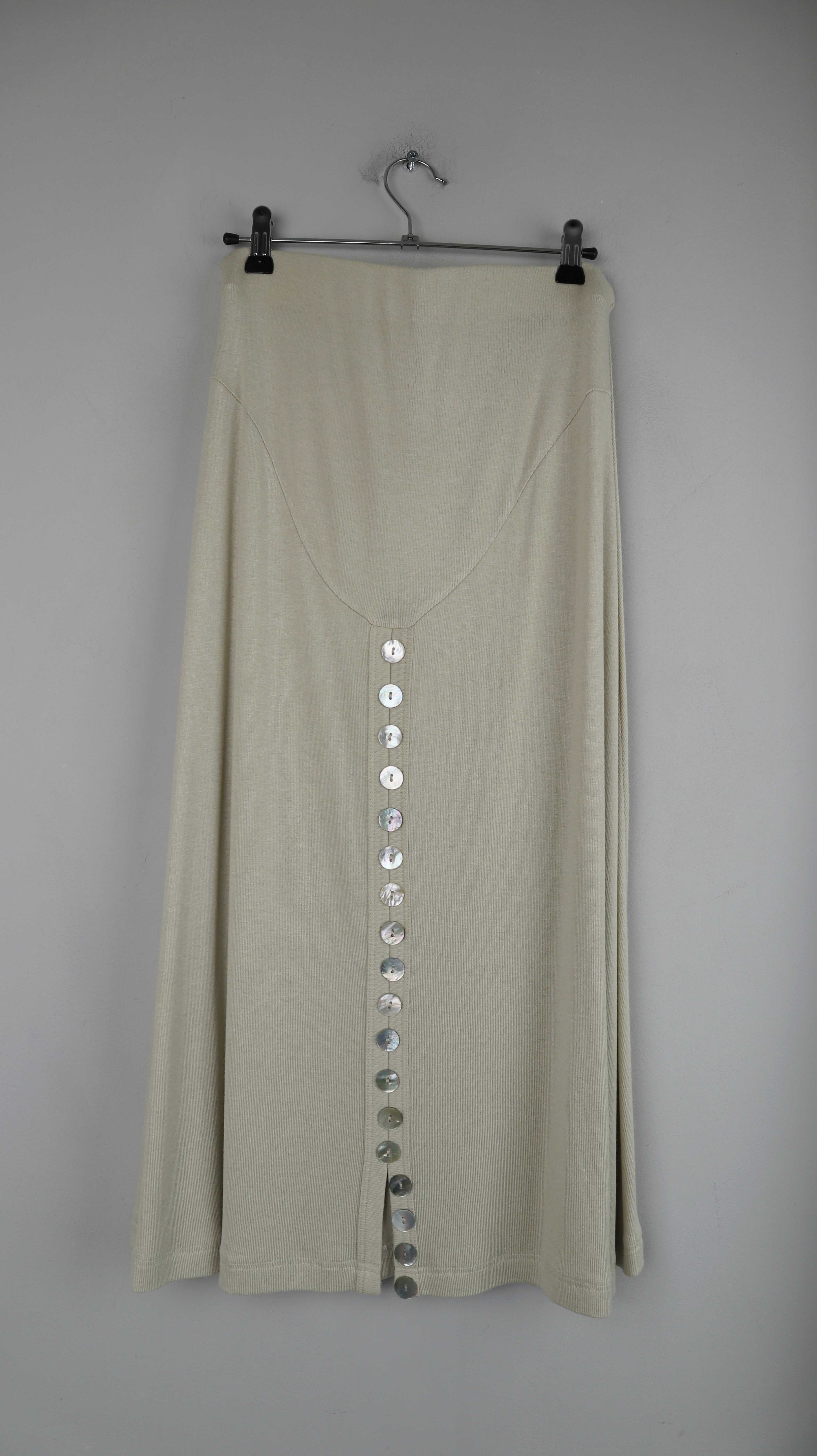 Fluide Paris Rock Midi Midirock Perlmuttknöpfe Vintage lang Faltenrock