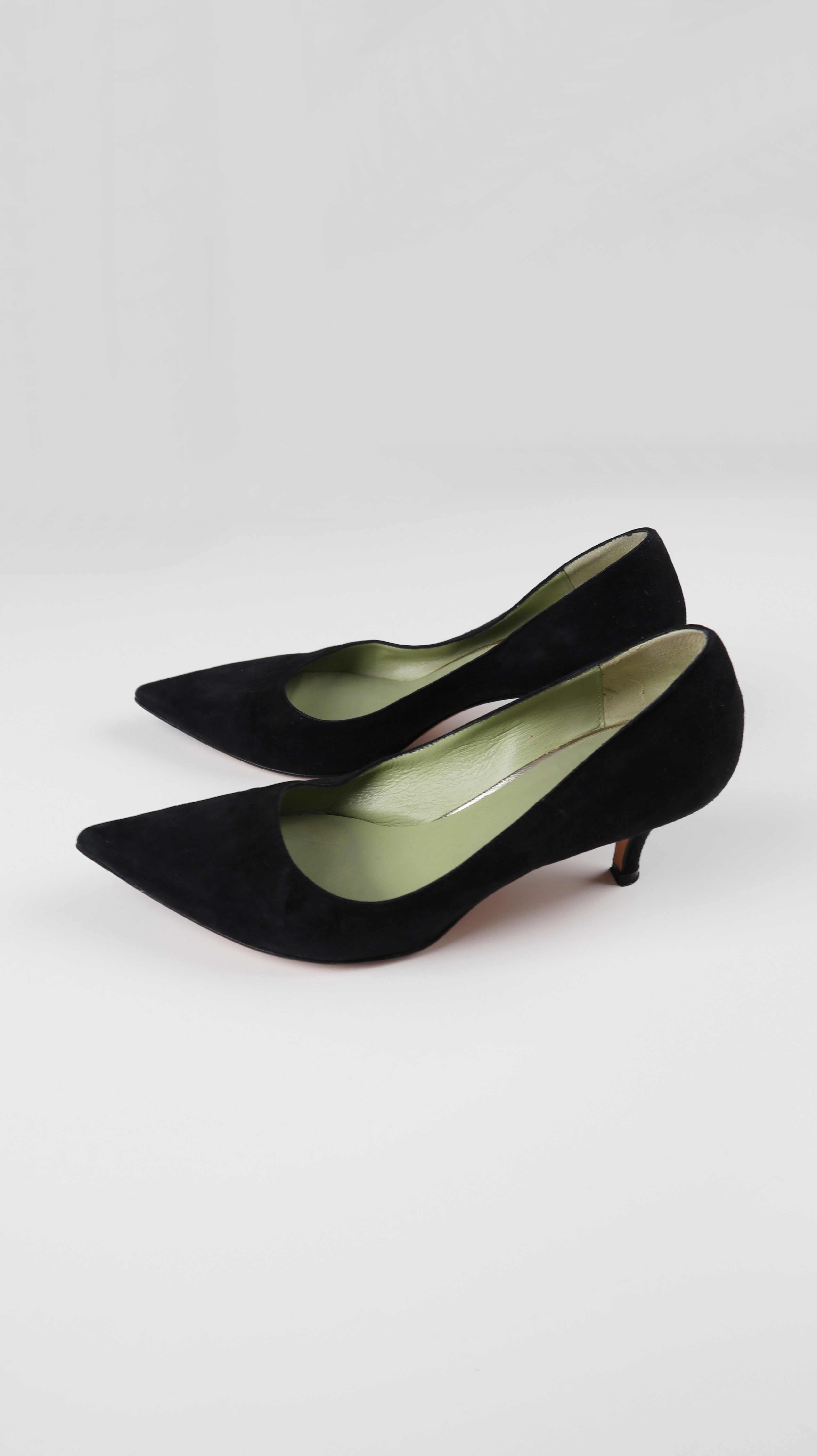 Oxitaly Heels Pumps schwarz 39 Wildleder Absatzschuhe Spitz