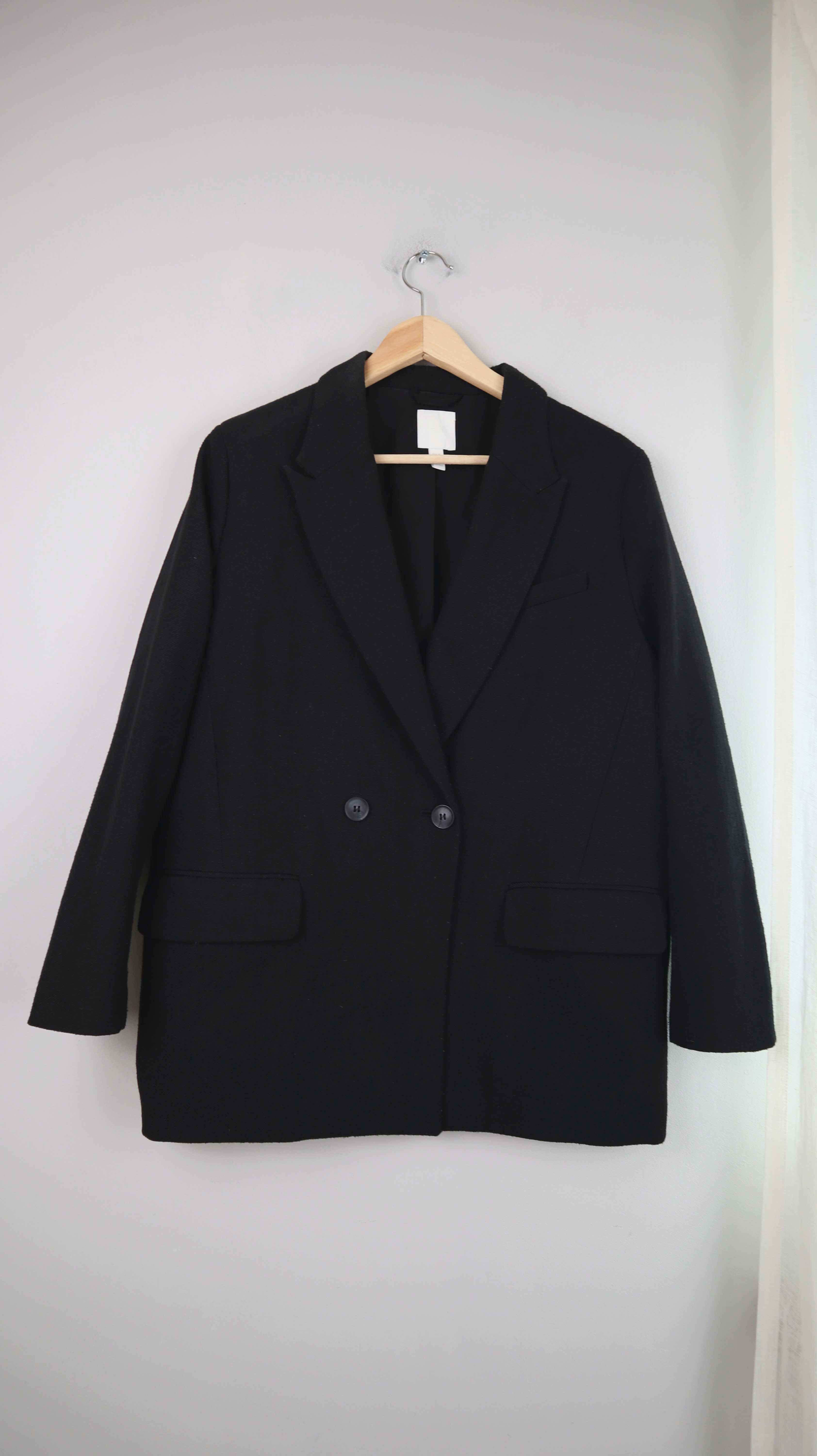 H&M Blazer Anzug Jacke schwarz 38 M basic einfarbig