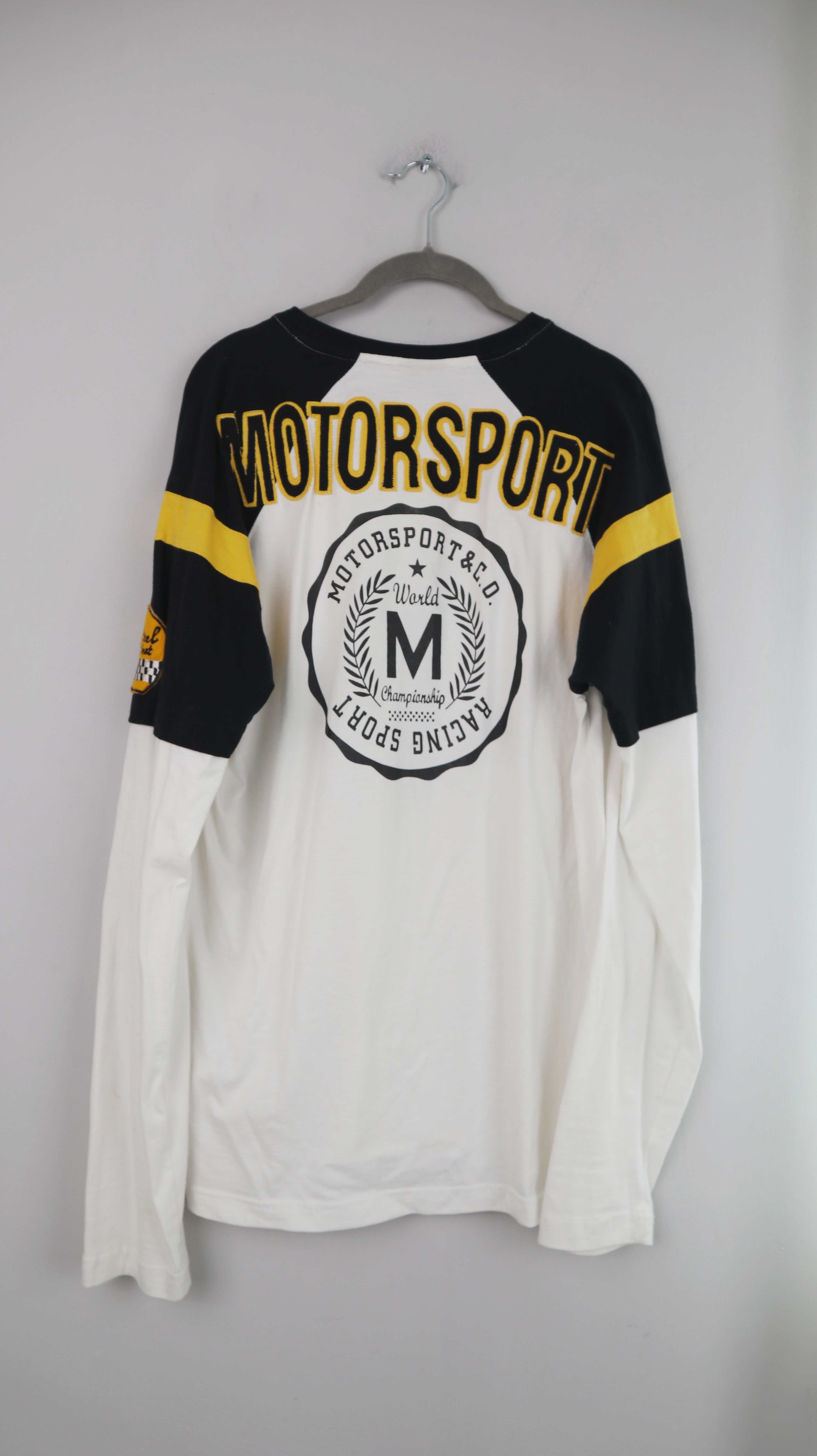 Motorsport Autentic Style XXL Longsleeve Shirt schwarz weiß basic
