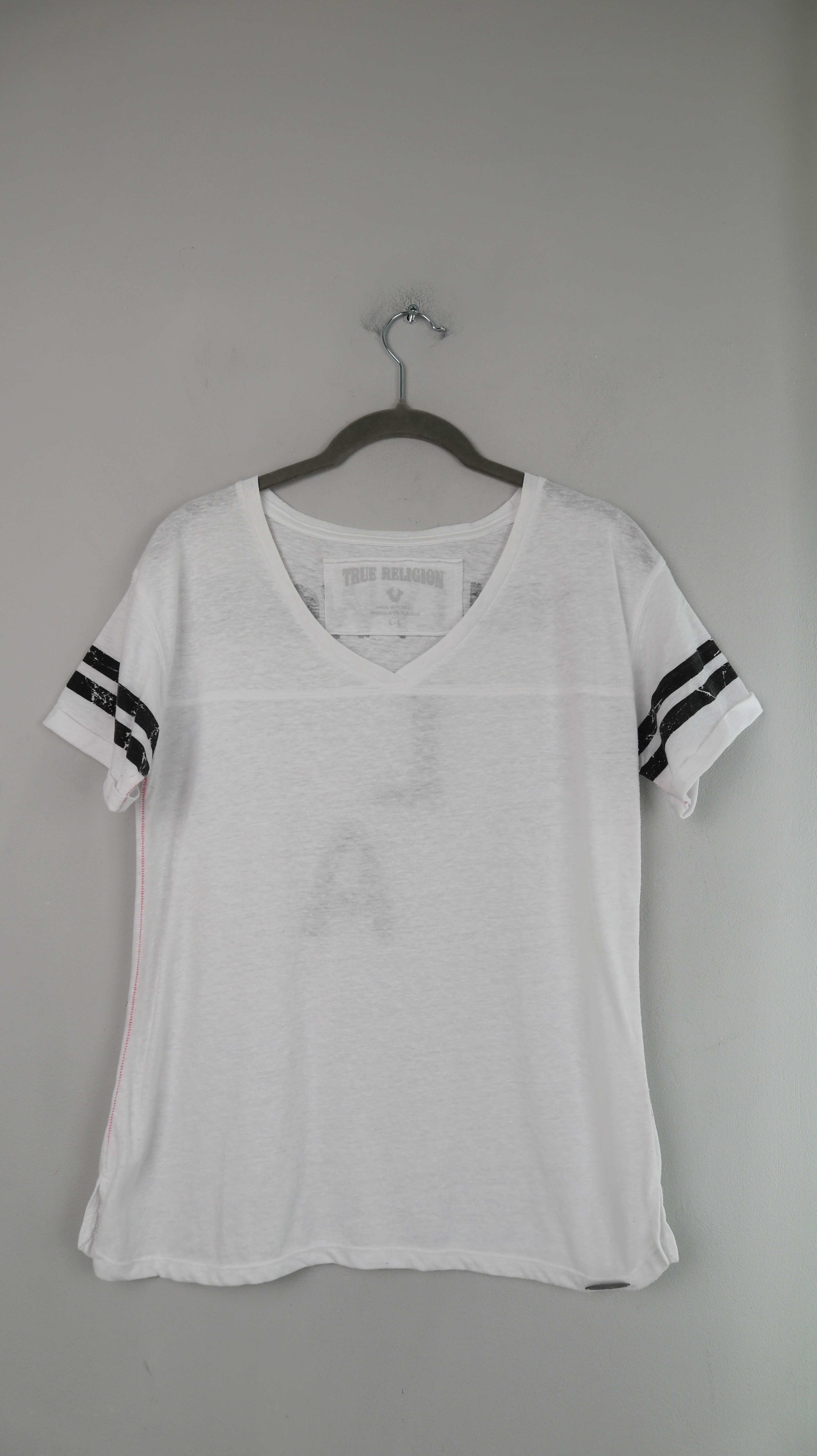 True Religion Shirt T-Shirt Oberteil weiß 40 L basic